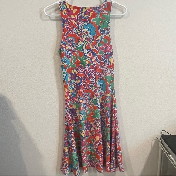 Lauren Ralph Lauren bright colored surplice front dress size xsmall - Picture 8 of 8